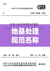 地基处理规范名称和编号：地基处理技术规范最新版 