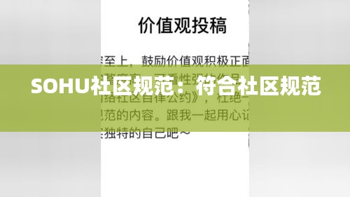 SOHU社区规范：符合社区规范 