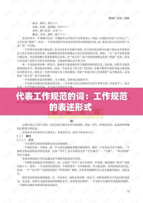 代表工作规范的词：工作规范的表述形式 