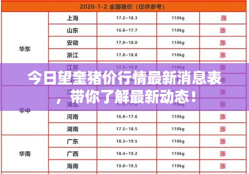 今日望奎猪价行情最新消息表，带你了解最新动态！