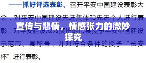 宣传与悲情，情感张力的微妙探究